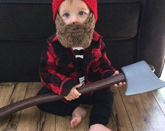 Lumberjack First Birthday, Lumberjack Nursery, Lumberjack Baby Shower, Wild One Birthday Boy, Baby Bear Outfit, Baby Beard Beanie Hat