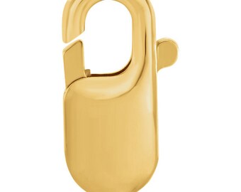 14K Yellow Gold or 10K Yellow Gold 16mm x 6.25mm Lobster Clasp Findings Standard Weight LKQ23277