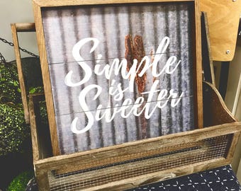 Simple is Sweeter 12x12 Wood Sign Decor