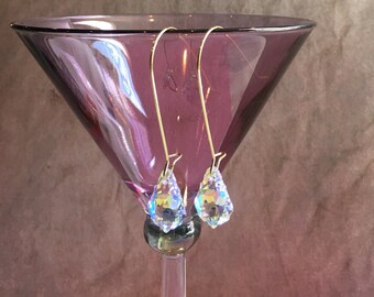 Pear shaped crystal earrings