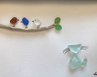 Sea glass art | Etsy