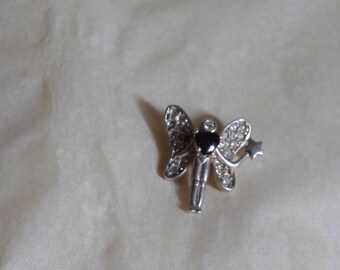 Silver fairy sparkly pendant/charm.