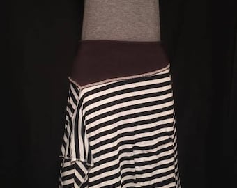 Black and gray up cycled skirt.