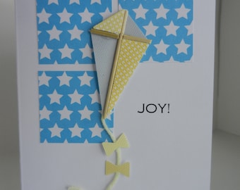 Joy Card - kite card - Blank Greeting Card - All Occasion greeting card - handmade greeting card - encouragement card - thinking of you card