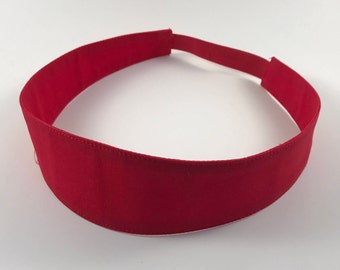 Red Handmade Fabric Headband, Adult Headband Woman, Womens Headband, Reversible Fabric Headband For Women,