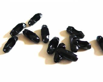 Set of 10 intense black ball chain connectors