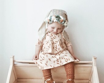 Flower Bunny Bonnet, Floral Bonnet, Baby Bunny Bonnet, Bunny Bonnet, Baby Photo Prop, Sitter Bonnet, Baby Flower Bonnet, Easter Bonnet