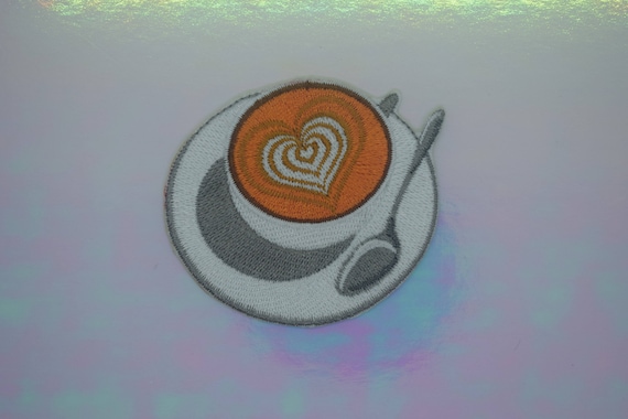Latte Heart Iron on Patch