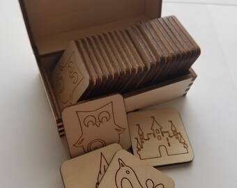 Laser Cut Wooden Memory Game With Wooden Box