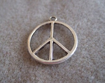 Peace Sign Charms- set of 20- Silver Tone