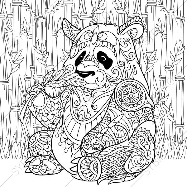 Panda Bear 2 Coloring Pages Animal Book For