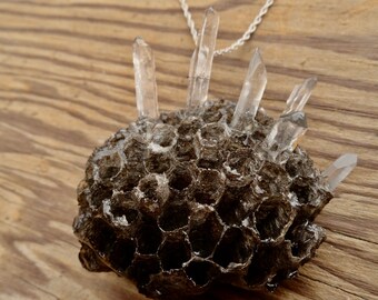 Paper Wasp Nest Necklace