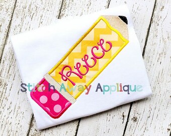 School Pencil Machine Applique Design