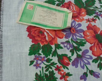 Soviétique de Pavlovo Possad châle, écharpe en laine Floral, châle traditionnel, Vintage russe châle, châle, des années 1970, vintage soviétique