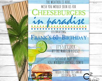 Jimmy Buffett Margaritaville Party Invitation