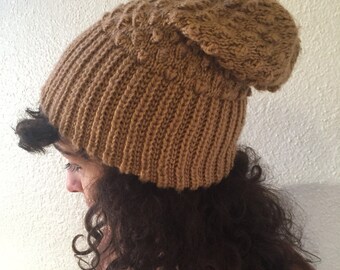 Popcorn Knit Ochre Beanie