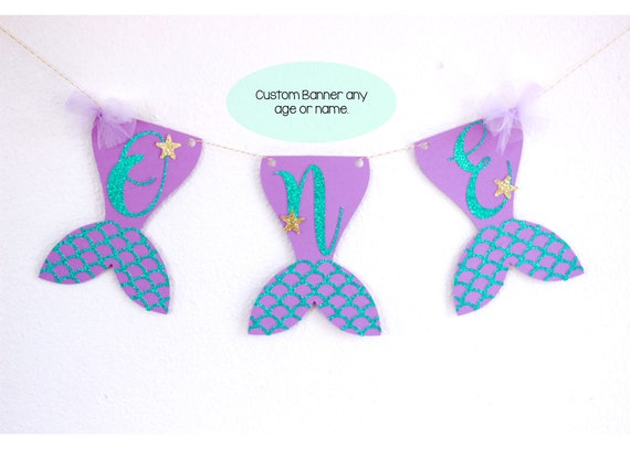 Custom Mermaid Banner Mermaid Tail Banner Aqua Scale Mermaid