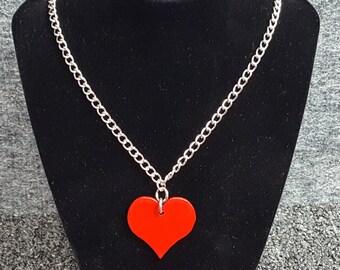 Little Red Heart Necklace, Valentines Day, Jewelry, Necklace, Chain, Gift for Her, Valentines Day Gift, Gift for Wife, Gift for Girlfriend