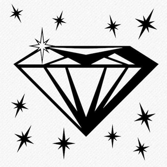 Diamond svg Diamond clipart Diamond Silhouette Cricut