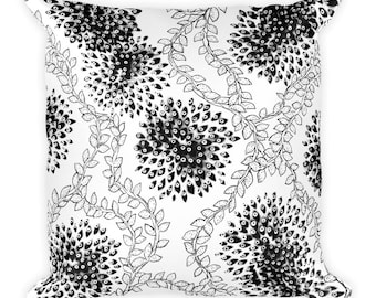 Eye Stay By The Vine by Jennifer Gregory Portz - Art Pillow (B&W)