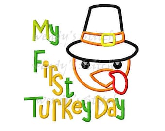 My first turkey day Thanksgiving applique machine embroidery digital design
