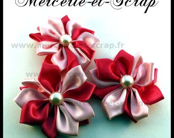 LOT 2 55mm 12 petals Fuchsia embellishment flowers