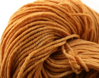 Hand Dyed Aran weight mini Empire Rambouillet Wool 213 yds 4oz Persimmon