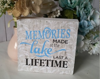 Lake house sign,lake house decor, lake life, lake sign, lake house decorations, memories made at the lake last a lifetime
