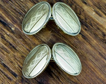 Art Deco 14k Gold Men's Cuff Links
