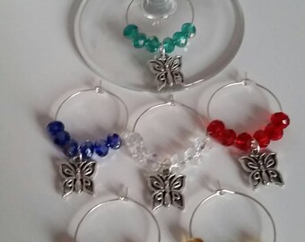 Set of 6 Wine Glass Charms made to order