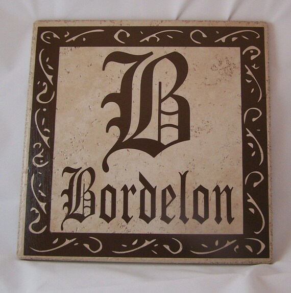 Ceramic Tile Name Plate Initial and Last Name with Square Ceramic Tile Name Plate Initial and Last Name with Square