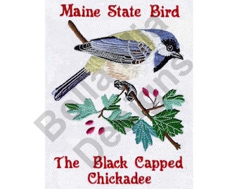 Black Capped Chickadee - Machine Embroidery Design