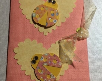 Ladybug Handmade Blank Greeting Cards - Set of 5