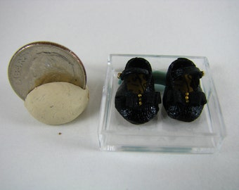 Miniature Leather Mary Janes-Miniature White Shoes-Miniature Leather Shoes-Little Mary Janes 1 1/2''