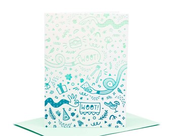Woot Woot Celebration - Letterpress Greeting Card