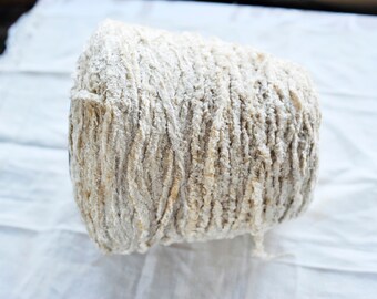 Chenille Beige/Adobe Yarn, Cone Yarn Vintage