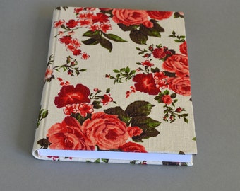 Writing Journal / Handmade Sketchbook / Handmade Journal / Unique Journal / Notebook / Diary / A5. 8 x 6 inch from linen Roses