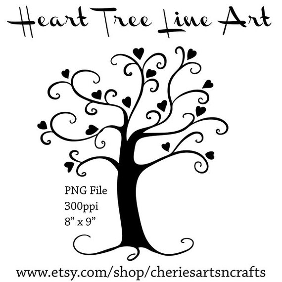 Heart Tree Silhouette Tree Silhouette PNG File Tree Clip