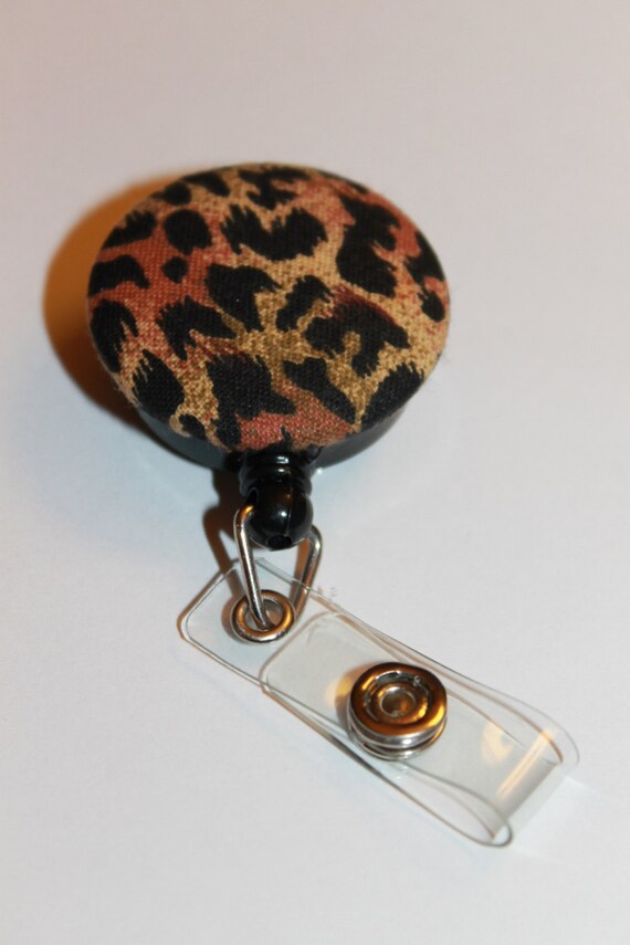 Items Similar To Leopard Print Design Retractable Badge Reel Holder On Etsy