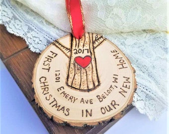 New home ornament, first christmas new home, housewarming gift, new house ornament, first house ornament, wood ornament, first home ornament