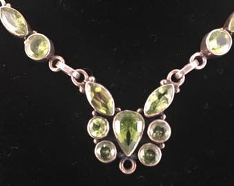 Peridot and Sterling Silver Necklace