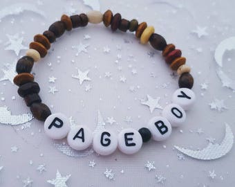 Page boy bracelet, page boy gift, wooden srfer style bracelet, wedding attendant gift, child's wooden bracelet, wedding thank you gift, page