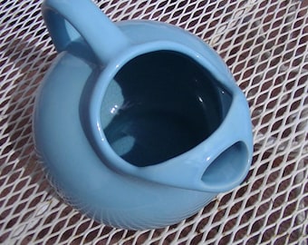 Vintage 1930's light blue Tilt Ball Pitcher with Ice Lip, Unmarked