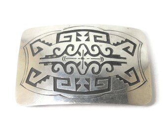 Vintage Sterling Hopi Belt Buckle Jacob Kahe