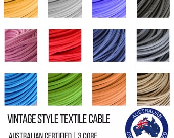 Vintage Style Round Textile Cable - Braided Electrical Cable