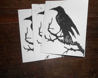 Raven cards, set of 3