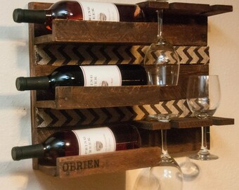 Unique custom Gift Gift for parents Gift for couple Wine rack Wall mounted wine rack Wood wine rack Wall wine rack Wine lover Wine gifts