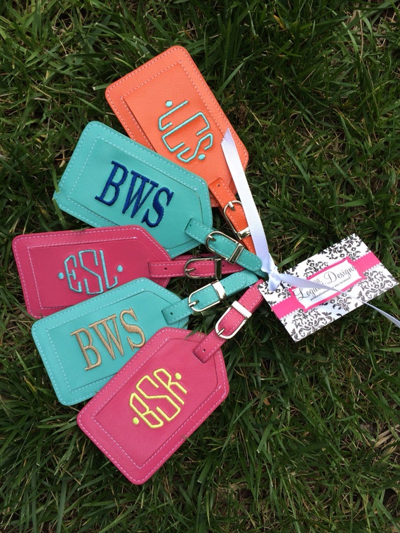 Monogrammed luggage tags