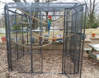 BEST PARROT PERCH! - 6' length; 1.5" diameter Tiki Rope perches / parrot swings - Outstanding for macaws, cockatoos, African Greys, Amazons