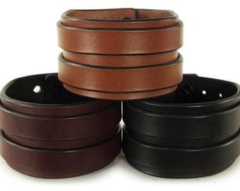 Premium Italian Leather Cuff - Two Stroke